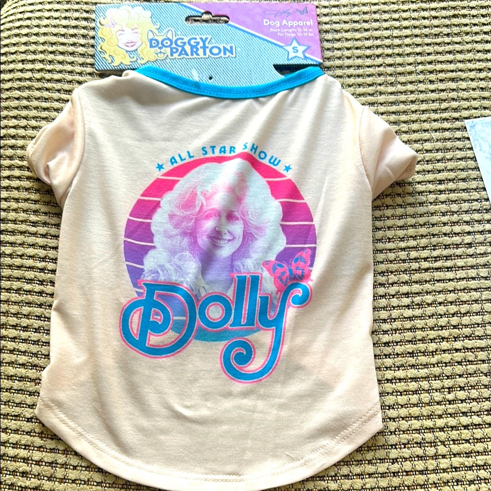 Doggy Parton Beige and Blue Dog Shirt